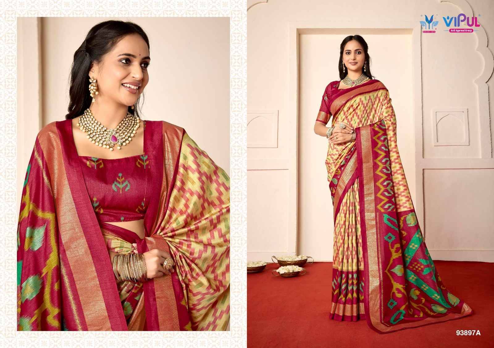 Sentosa silk Vol 10 93897 Series By Vipul Fashion Indian Traditional Wear Collection Beautiful Stylish Fancy Colorful Party Wear & Occasional Wear Weightless Sarees At Wholesale Price
